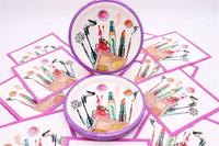 Ensemble d'assiettes en papier DAMAI sur le thème de l'illustration cosmétique pour fête d'anniversaire, 7 et 9 pouces, centres de table, logo personnalisé