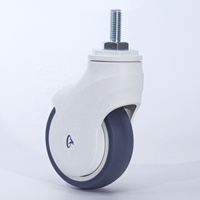 Roulettes médicales robustes de 5 pouces en TPE, TPR, PA pour équipement hospitalier, roulettes de 4 pouces (100 mm) pour lit, à haute capacité de charge et silencieuses