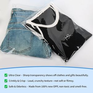 Bolsas de celofán transparentes autosellables de 9x11 pulgadas, paquete de 100, para organizar y guardar ropa, camisas, bolsas de plástico rectangulares para envíos. - Product Image 4