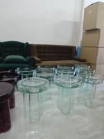 Table basse en verre moderne pour la maison, facile à assembler