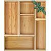 Caja de almacenamiento de madera, organizador de cajones rectangulares para cubiertos, cosméticos, almacenamiento de cuchillos telescópicos, sin cubierta, tipo vertical - Product Image 2