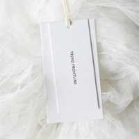 Etiquetas de Papel Blanco Impresas con Logotipo Personalizado, Etiquetas Rectangulares Largas para Ropa, Etiquetas de Marca para Prendas de Vestir, Venta al por Mayor Personalizada