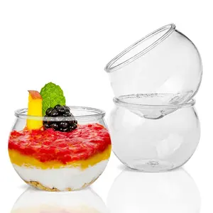 Disegno di brevetto di grado alimentare di nuovo disegno piccolo di plastica rotondo pudding jelly dessert tazza produttore