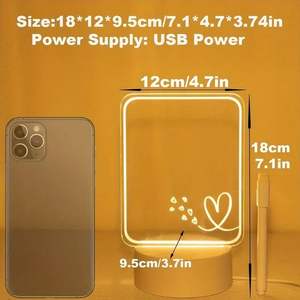 批发霓虹灯<span class=keywords><strong>LED</strong></span>儿童写字板亚克力板遥控ABS简约卧室用USB中国制造 - Product Image 6