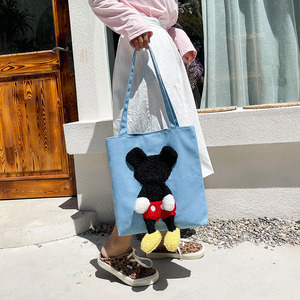 Bolsas <span class=keywords><strong>de</strong></span> lona <span class=keywords><strong>de</strong></span> dibujos animados <span class=keywords><strong>de</strong></span> <span class=keywords><strong>Mickey</strong></span>, bolsas <span class=keywords><strong>de</strong></span> compras <span class=keywords><strong>de</strong></span> alta capacidad para mujer y niña con cremallera, bolso <span class=keywords><strong>de</strong></span> hombro para el trabajo, playa, almuerzo, <span class=keywords><strong>viaje</strong></span> - Product Image 5