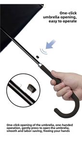 Parapluie droit surdimensionné de style japonais décontracté, résistant au vent, durable, publicitaire, monobloc, à long manche, pour hommes et femmes - Product Image 5