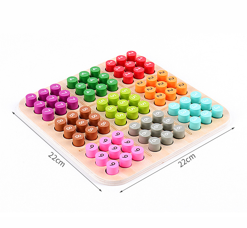 Rainbow Wooden Colorful Sudoku Game Children Logical Thinking Sudoku Puzzle Children Early Childhood Education Puzzle Board