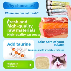 Cibo <span class=keywords><strong>Umido</strong></span> per Gatti, Snack Nutrienti <span class=keywords><strong>in</strong></span> Scatola con Pollo, <span class=keywords><strong>Salmone</strong></span> e Tonno, Alto Contenuto Proteico, Senza Additivi, Bustina da 15g per Gatti di Tutte le Età - Product Image 3