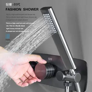 Waterfall Bathtub Flower Sprinkler Faucet Hot And Cold Into The Wall Black Concealed Recessed Cylinder Edge Faucet