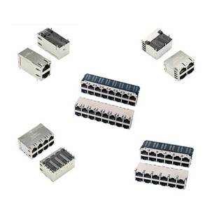 Разъем GLGNET CAT6 POE, позолоченный, RJ45 8P8C, 1 порт, экранированный, модульный, для печатных плат, со светодиодом, Fast Ethernet 10/100 Мбит/с, для промышленного применения - Product Image 1
