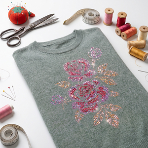Applicazioni in Strass Personalizzate Modello Base Realizzate con U2028HF per Maglioni |   Aggiornamento Disponibile con Cristalli <span class=keywords><strong>Swarovski</strong></span> o Preciosa - Product Image 4