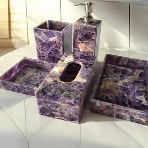 Premium Handcrafted Resin Bathroom Set with Artistic Finishes and Swirl Patterns Waterproof & Ideal for <b>Gifting</b> or Personal Use - Product Image 1