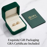 OUGEPHELI Anting Stud Moissanite D VVS1 Lulus Uji Berlian GRA Perak 925 Motif Bunga Salju Starburst Cluster