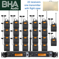 Système de monitoring intra-auriculaire sans fil BHA IEM2050 22 canaux, récepteur IEM professionnel avec flight case pour chanteurs et groupes