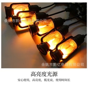 E27 Led Light <b>Strings</b> Iron Body Waterproof Outdoor Lamp S14 Vintage Lantern Style For <b>Garden</b> Decoration - Product Image 5