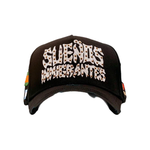 Chất lượng cao thô lỗ đánh thức gorras Thêu Đinh Tán mũ thể thao màu đen cong vành satin lót Mũ bóng chày gorras Dandy mũ - Product Image 2