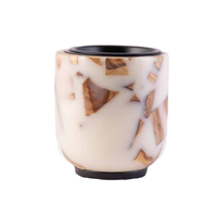 FAIZA CRAFT FC-4872 Brûleur de Bakhoor artisanal en résine et bois de santal, couleur personnalisée, pour toutes les saisons, encens 100% naturel