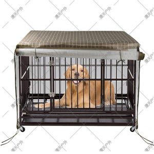 Housse de cage pour animaux de compagnie rectangulaire en polyester respirant à carreaux, taille moyenne, avec ventilation en maille - Product Image 5