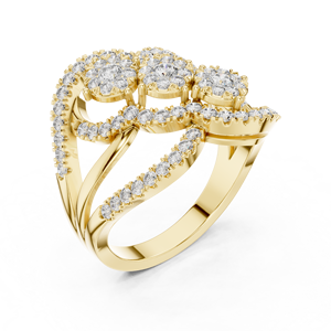 Luxury Style Gold <b>Diamond</b> <b>Ring</b> for Women Classic Elegant Design for Wedding Engagement and Everyday Fashion - Product Image 3