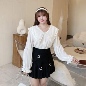 Blusa Blanca para Mujer Talla Grande de Nanjing, Diseño con Bolsillos Abiertos en la Parte Delantera, N7766, Uso Diario - Product Image 4