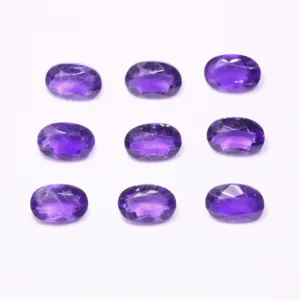厂家批发天然紫水晶椭圆形切割4 * 6毫米宽松宝石戒指面吊坠项链戒指饰品紫水晶