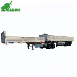 Eleph 20ft 40ft Container Flat Bed Twin Cargo Trailer Superlink Side Wall Semi Trailer