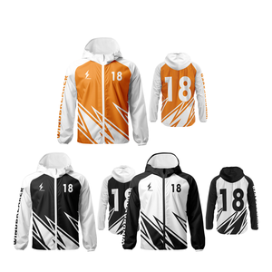 Custom Men's Hooded Windbreaker <b>Jacket</b> Sublimation Print Team Sports Warm Up Coat <b>Lightweight</b> <b>Running</b> Outerwear 2026 - Product Image 1