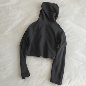 All'ingrosso <span class=keywords><strong>donna</strong></span> felpa <span class=keywords><strong>con</strong></span> <span class=keywords><strong>cappuccio</strong></span> ritagliata da <span class=keywords><strong>donna</strong></span> stampa personalizzata <span class=keywords><strong>con</strong></span> coulisse bianca semplice felpa <span class=keywords><strong>con</strong></span> <span class=keywords><strong>cappuccio</strong></span> - Product Image 4