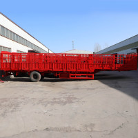 Semi-remorque de transport de bétail avec clôture en acier, 3/4 essieux, 80 tonnes