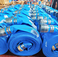 Taille de couleur bleue 2 "diamètre 100 mètres tuyau plat de récolte en PVC bleu pour tuyau de décharge d'eau d'irrigation