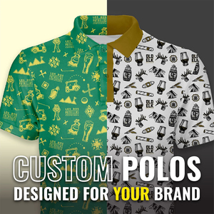 Golf atlético de LICRA de poliéster con estampado completo de lujo personalizado unisex para Polos de alta calidad ajustado con logotipo personalizable - Product Image 3