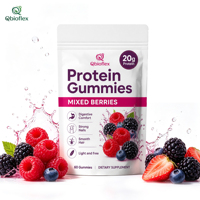 Qbioflex OEM/ODM Gummies Protéinés Végétaliens pour Cheveux Lisses, Suppléments Protéinés HALAL pour Adultes