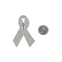 Broche en alliage plaqué argent avec ruban jaune de sensibilisation à la grossesse, badge élégant