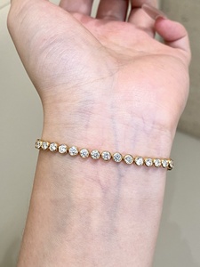 Bracelet en or 18 carats avec diamants de laboratoire de luxe Xinfly, bracelet tennis élégant, vente en gros de bijoux haut de gamme, bracelet cadeau, fabricant direct - Product Image 2