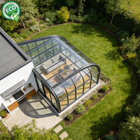 Solárium de Cristal para Patio, Invernadero, Estructura de Aluminio, Techo Curvo