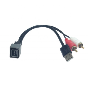 Kabel Harness Adaptor RCA USB Audio Mobil Custom Peredam Kebisingan untuk Sistem Stereo Pemutar CD Kabel Sinyal Audio 2 Kanal - Product Image 5