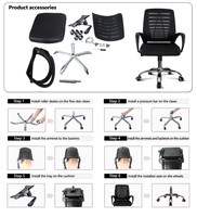 Chaise de bureau pivotante, ergonomique et réglable, à dossier haut, pour visiteurs et invités