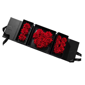 Qibai Mom Box Caja de flores rectangular 'I Love You' Ventana de PVC Caja de flores de floristería de rosas preservadas para el Día de la madre en relieve - Product Image 1