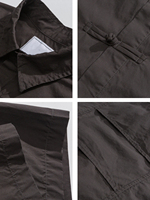 Chemise Homme Manches Courtes Simple Boutonnage Style Chinois OEM ODM Coupe Ample Couleur Unie Design Inspiré de l'Asie pour l'Été