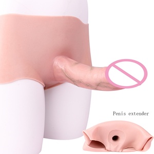 FAAK Wholesale and Dropshipping Silicone Pants Penis Extender Hollow <b>Dildo</b> Penis Enlargement Extension Cock Sleeve Sex Toys - Product Image 1