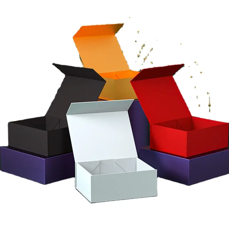 กล่องกระดาษบรรจุภัณฑ์แม่เหล็กรีไซเคิล Lipack กล่องของขวัญพับได้พร้อมฝาปิดแม่เหล็ก