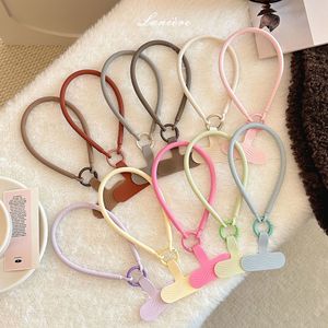 <span class=keywords><strong>Cordon</strong></span> de téléphone portable en silicone givré couleur unie, style simple, pour hommes et femmes, chaîne de suspension portable de style coréen - Product Image 1