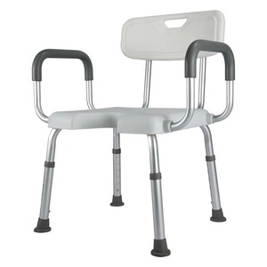 Anti-slip Foot Pad Shower Room Product Stool Seat with Swivel Seat Alloy Bath Chair - Product Image 1
