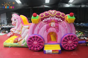 WINSUN принцесса карета прыгающий Домик Комбо со слайдами Принцесса Тема прыгающий Домик Комбо Надувной прыгающий домик на продажу