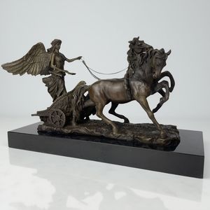 Романтическая медная статуэтка ангела на колесах, креативная гравировка, 3D-дизайн в виде животного, декор для дома, подарок, металлические изделия для гостиной, прихожей, кабинета - Product Image 1