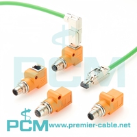 Automation M12 8 broches A Code mâle vers RJ45 femelle Jack 90 Adaptateur d'angle pour boîtier de distribution réseau industriel, M12 vers RJ45