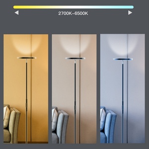 China Wholesale Modern Remote Control App Control Smart Home Voice Control 2.4G WiFi RGBW Dimmable Iron Torchiere LED Floor Lamp - Product Image 2