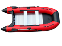 Bateau de pêche et de rame en aluminium avec ponton gonflable en PVC pour 4 personnes, idéal pour la navigation en lac et en rivière
