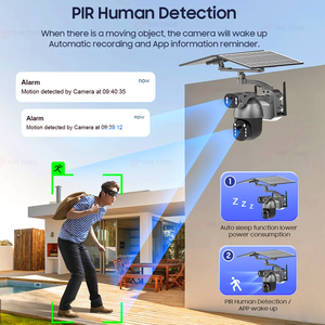 Kamera Keamanan Solar 4K 50X Zoom 4G Dual Lensa Auto Tracking Ubox Deteksi Gerak dengan Kartu SIM 4G Harga Grosir - Product Image 6