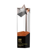 Trophée en cristal haut de gamme, élégant, créatif, en forme d'étoile, moderne et minimaliste, idéal pour les équipes de collaboration gagnant-gagnant